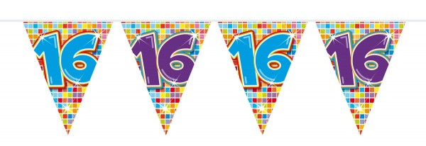 Groovy 16th Birthday Wimpelkette 6m