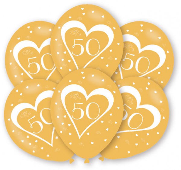 6 Lovely 50th Anniversary Latexballons