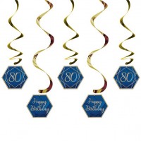 5 Luxurious 80th Birthday Spiral Hänger
