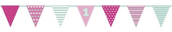 Lovely 1st Birthday Wimpelkette 1,35m