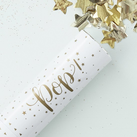 Goldene Metallic Zauber Konfettikanone 15cm