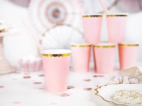 Vorschau: 6 Candy Party Pappbecher hellrosa 220ml