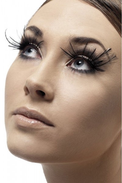 Lange Schwarze Feder Wimpern