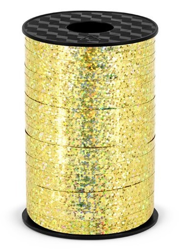 225m Holographic Geschenkband gold