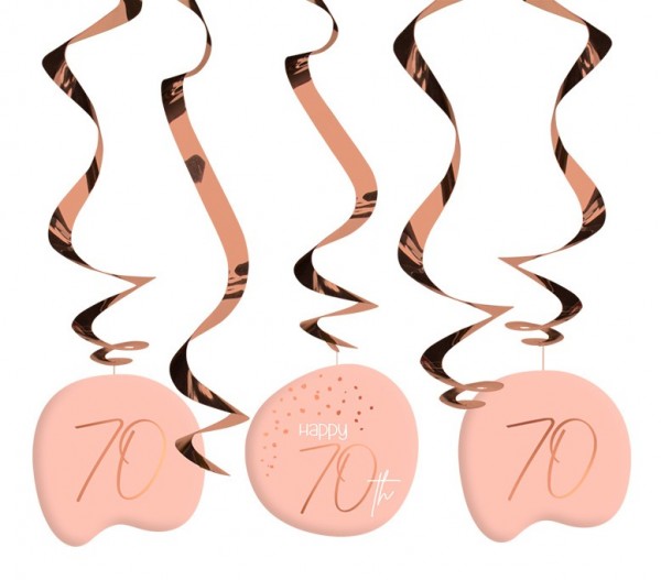 5 Rosy Blush 70th Birthday Spiralhänger