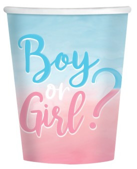 8 Boy or Girl Pappbecher 250ml