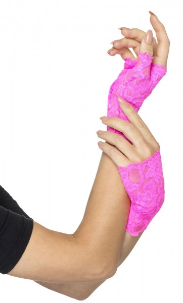 Fingerlose Spitzenhandschuhe In Pink
