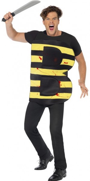 Blutiges Gestreiftes B Psychopathen Kostüm