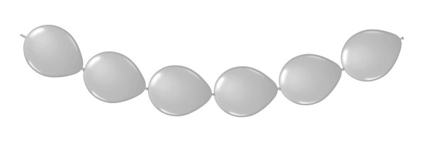 8 Ballons silber für Girlanden 3m