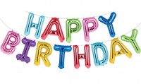 Happy Birthday Ballon Girlande bunt 4,3m