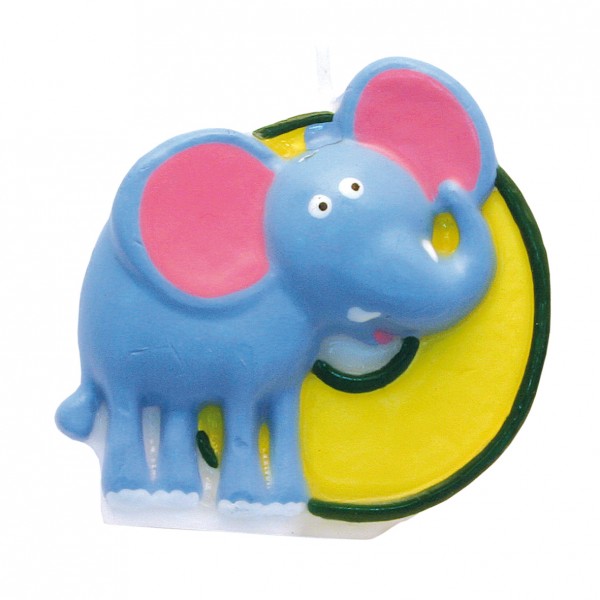 Zahl 0 Tortenkerze Dschungel Party 5cm