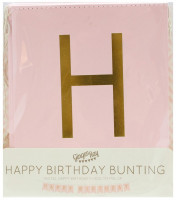 Vorschau: Gold-Rosa Happy Birthday Girlande