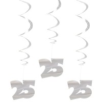 3 Spiral Hänger silberne 25