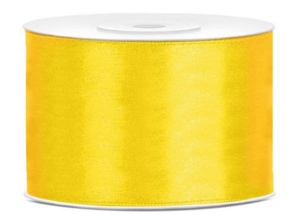 25m Satin Geschenkband gelb 5cm breit