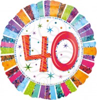 Colourful 40th Birthday Ballon 45cm