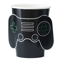 8 Gaming Becher schwarz 250ml