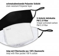 Vorschau: Mund Nasen Maske schwarz