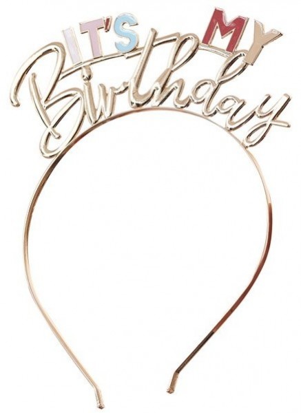 Goldener Its my Birthday Haarreifen