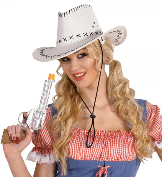 Vit cowboyhatt med sömmar 2