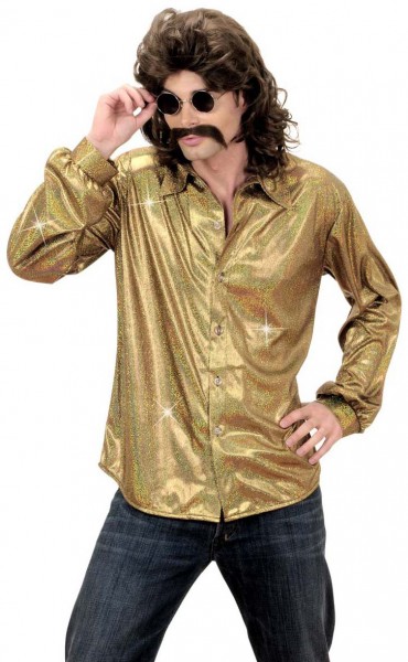 Glitzerhemd Disco Fever Gold