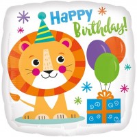 Kleiner Löwe Folienballon Happy Birthday 46cm
