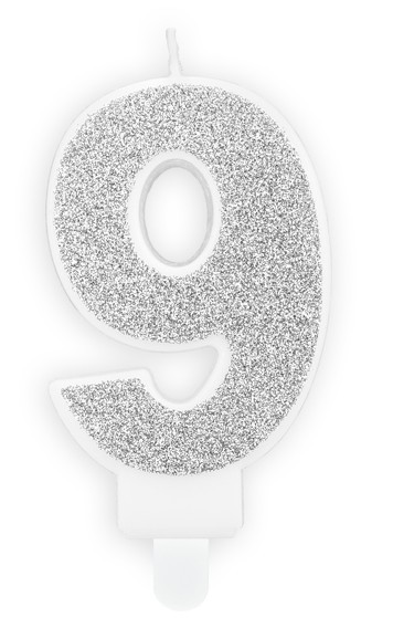 Silberschimmer Tortenkerze 9