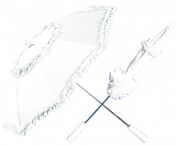 Historischer Regenschirm mit Rüschen 72 cm