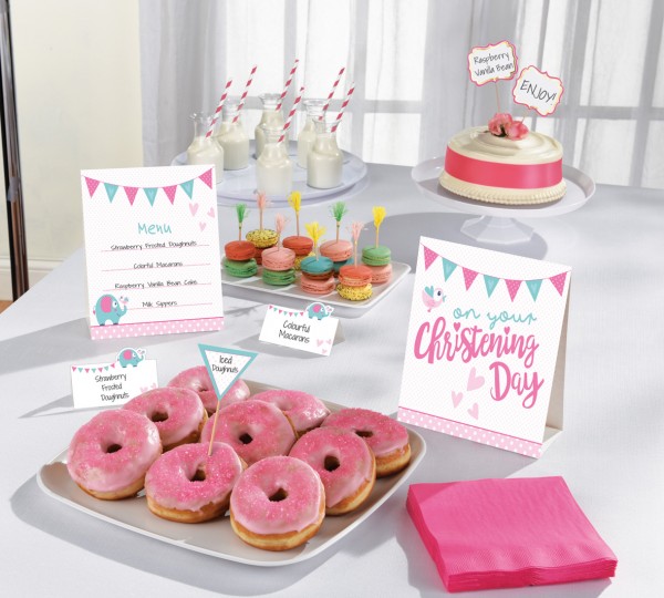 Christening Day Buffet Set rosa 12-teilig