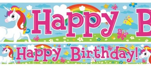 Rainbow Jewel Einhorn Papierbanner 1m