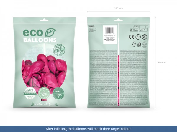 100 Eco Pastell Ballons pink 30cm 2