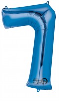 Zahlenballon 7 Blau 88cm