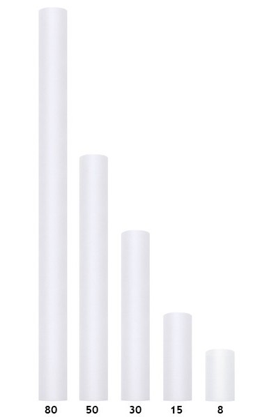 Tüll-Stoff in edlem Weiß 8cm x 9m 3