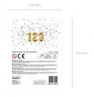Vorschau: Zahl 3 Folienballon gold 35cm