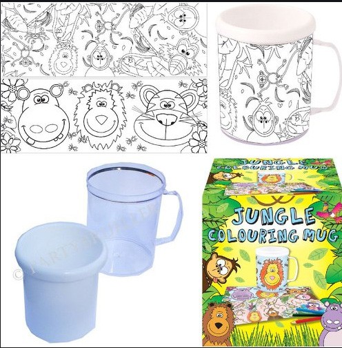 Dschungel Fiesta Becher zum Ausmalen 3