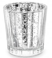4 Windlichter Marseille silber 5,5 x 6cm