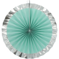 Vorschau: 3 Papierrosetten Mint und Silber