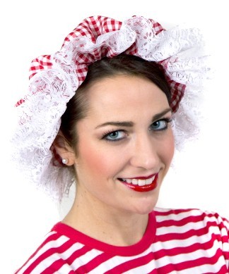 Karierte Olivia Badehaube In Rot-Weiß