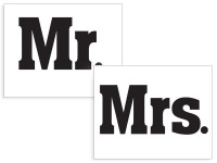 Vorschau: 2 Schuhsticker Mr & Mrs