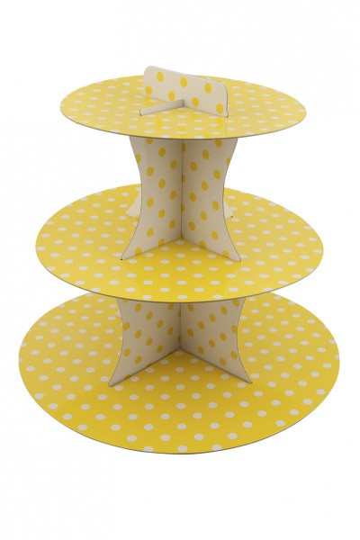 Punkte Spaß Gelber Cupcake Ständer 30cm