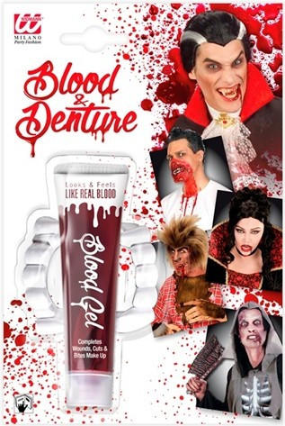 Kunstblut in Tube mit Vampirgebiss