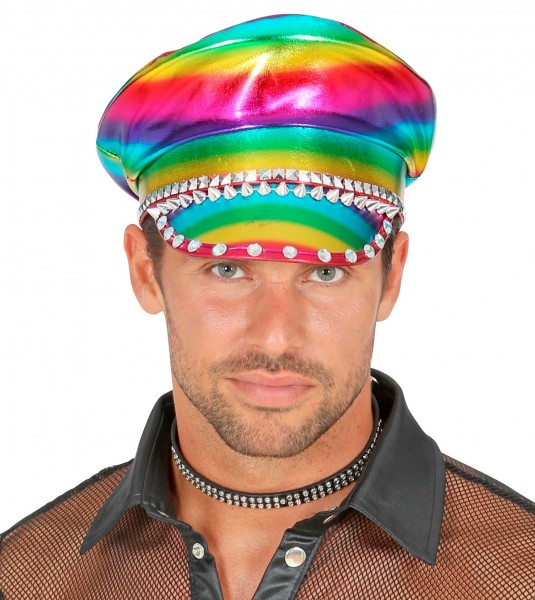 Regenbogen Rocker Mütze 2
