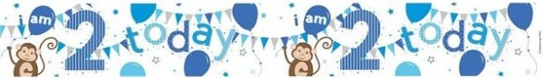 2. Geburtstag Äffchen Folienbanner 2,6m 2
