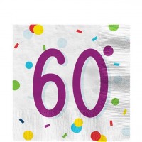 60. Geburtstag Konfetti Servietten 33cm