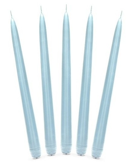 10 Stabkerzen Firenze eisblau 24cm