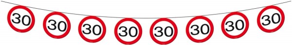 Verkehrsschild 30 Wimpelkette 12m