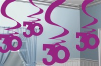 30th Celebration Wirbel Hängedekoration Pink 5x61cm