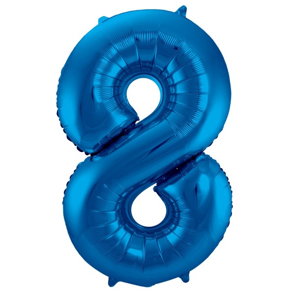 Blaue 8 Folienballon 86cm