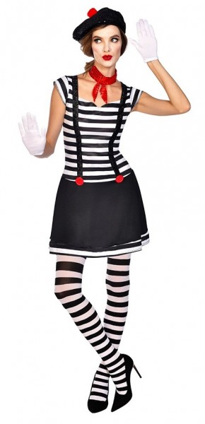 Pantomime Damenkostüm Mimika