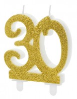 Glossy 30th Birthday Tortenkerze 7,5cm