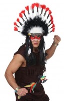 Vorschau: Bunte Indianer Feder Axt 35cm